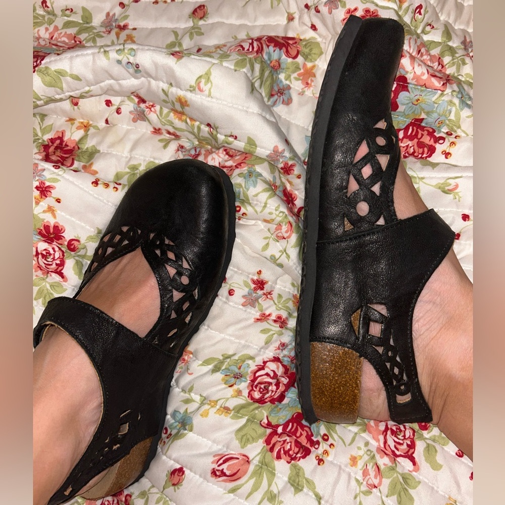 Think! Leather Mary Jane Slip On’s